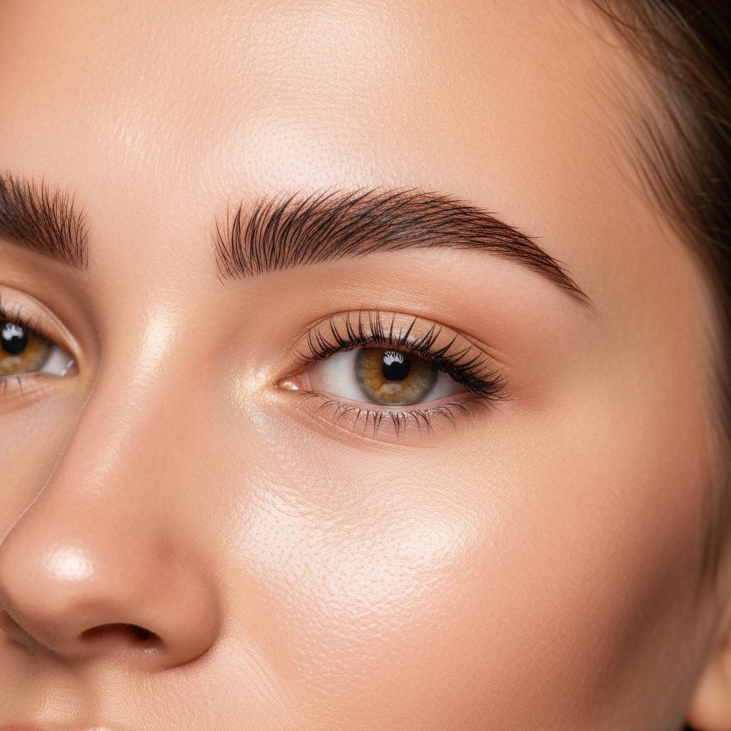 Soft shading for a balanced brow shape.